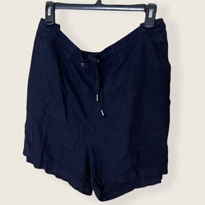 Blue linen shorts
